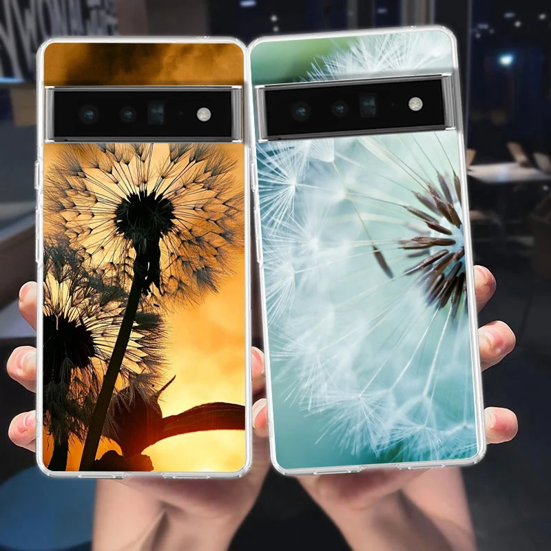 Clear TPU Transparent Phone Case with Dandelion Flower Design