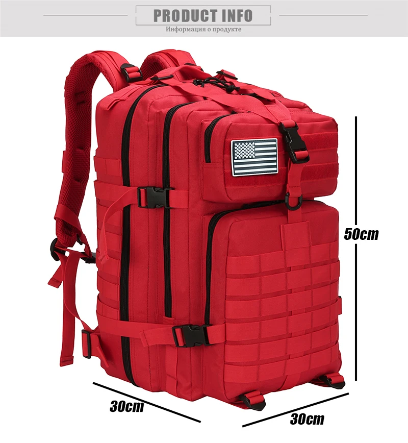 Generic 50L Large Capacity Tactical Backpack Training Gym Fitness Bag