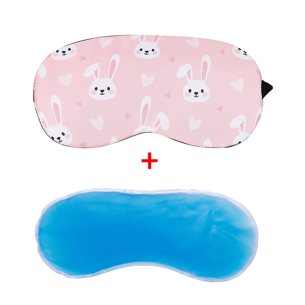 1pc Sleeping Eye Mask Soft Padded Sleep Travel Shade Cover with Ice Compress Gel Travel Rest Eye Shade Cover Blindfold 3