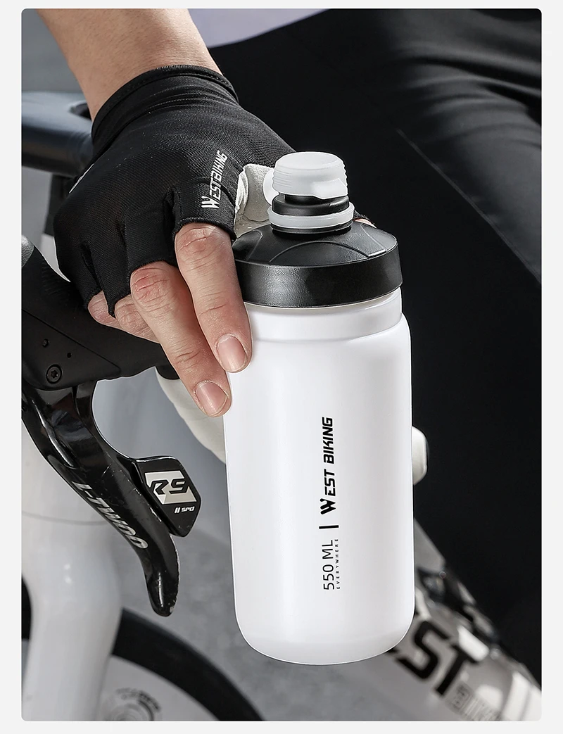 WEST BIKING Squeeze Fahrrad-Trinkflasche 550ml/720ml PP5 Outdoor-Sport Auslaufsichere Flasche mit Staubschutz Tragbarer Fahrradbecher – Detail 16