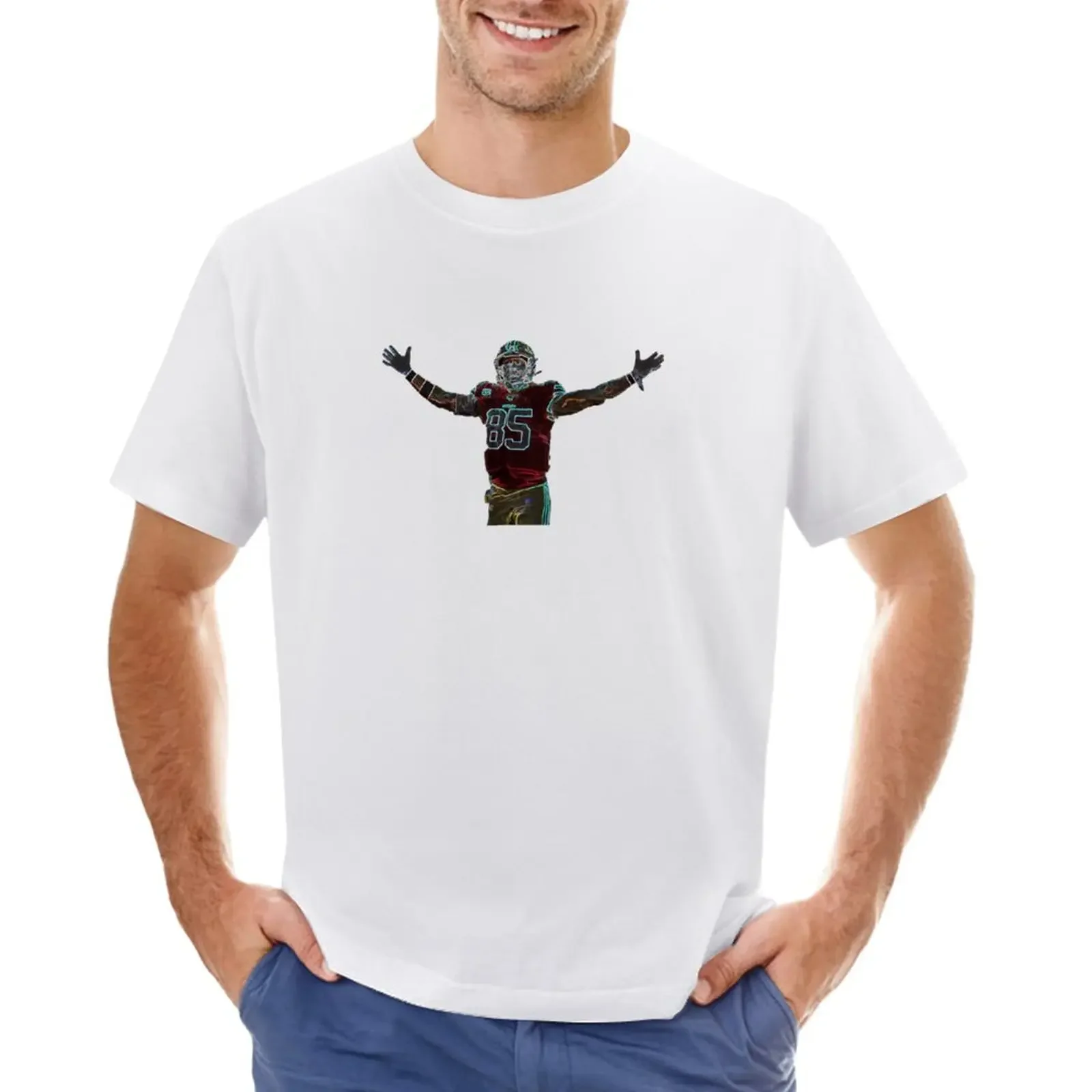 Neon George Kittle - 85 - Celebration T-Shirt Blacks New Edition Tees Summer Clothes Mens T-Shirt Pack