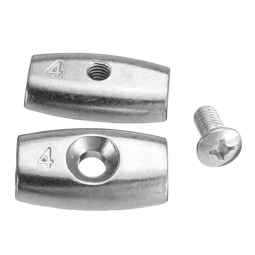 Cable Clip Double Hole Steel Wire Rope Fixing Clip 2/3/4/6/8mm Zinc Alloy Wire Ferrules Easy To Install Durable DIY Cable Clip Hardware
