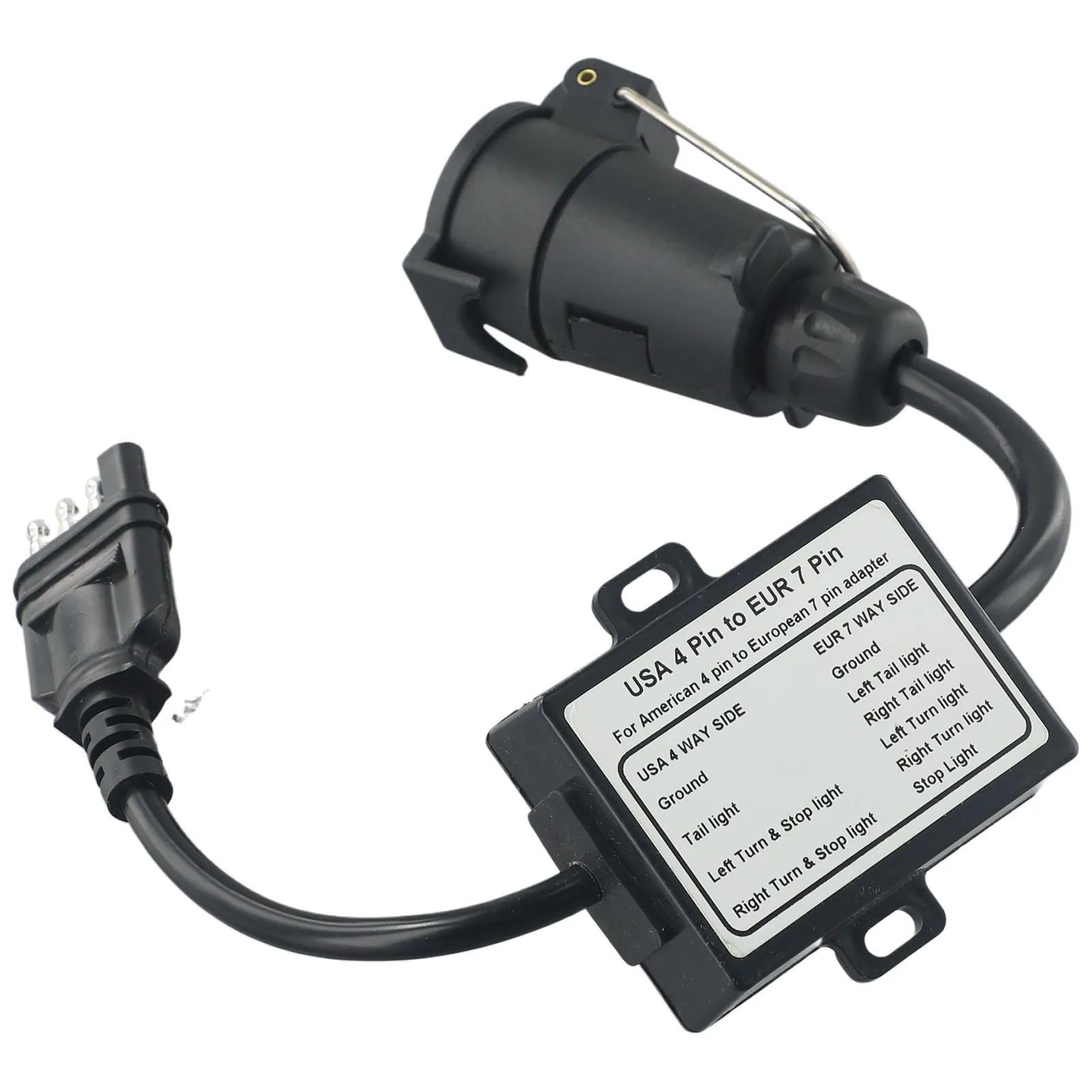 Trailer Light Converter USA To EU Trailer Light Converter US 7-Way Blade Socket To EU 7-Pin Plug Brake Signal Separating car converter