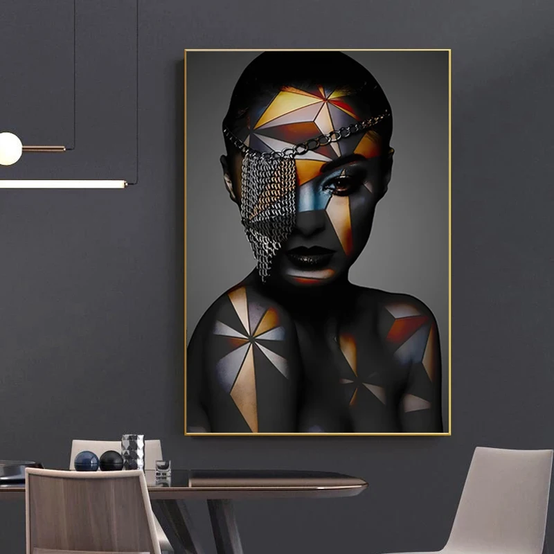 THE GIRL WITH THE GEOMETRIC MAKEUP CANVAS PRINT