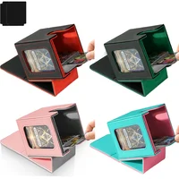 100+ Load Trading Card Deck Box with 2 Dividers PU Leather Magnetic Closure Game Card Storage Box for YuGiOh MTG Sport Cards