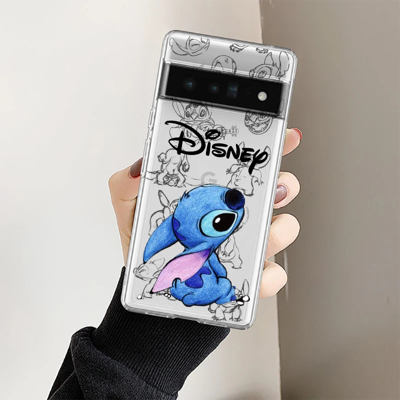 Funda para Google Pixel 7A Oficial de Disney Angel & Stitch Beso