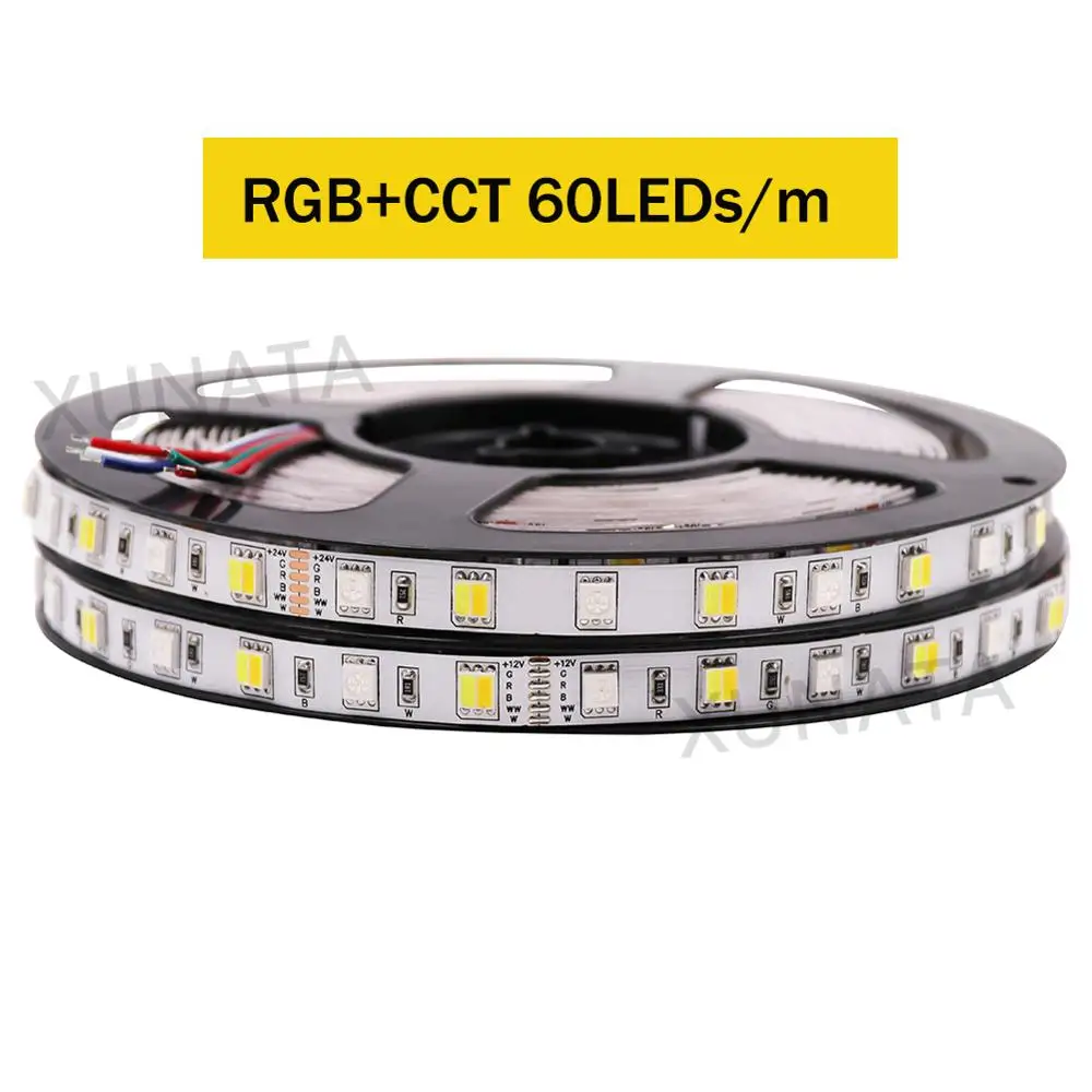 12V 24V RGBCCT LED Strip Light 5M 5050 2835 SMD Flexibla LED Tape RGBW RGBWW  60 90 180Leds/m Waterproof LED Stripe Rope Decor