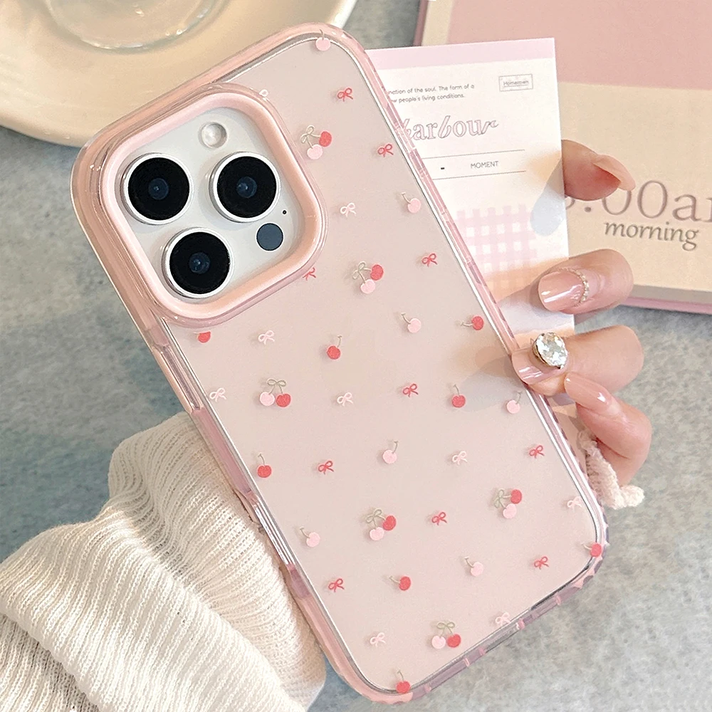 Lovely Red Cherry Shockproof Protective Clear Case - Soft & Cute Cover