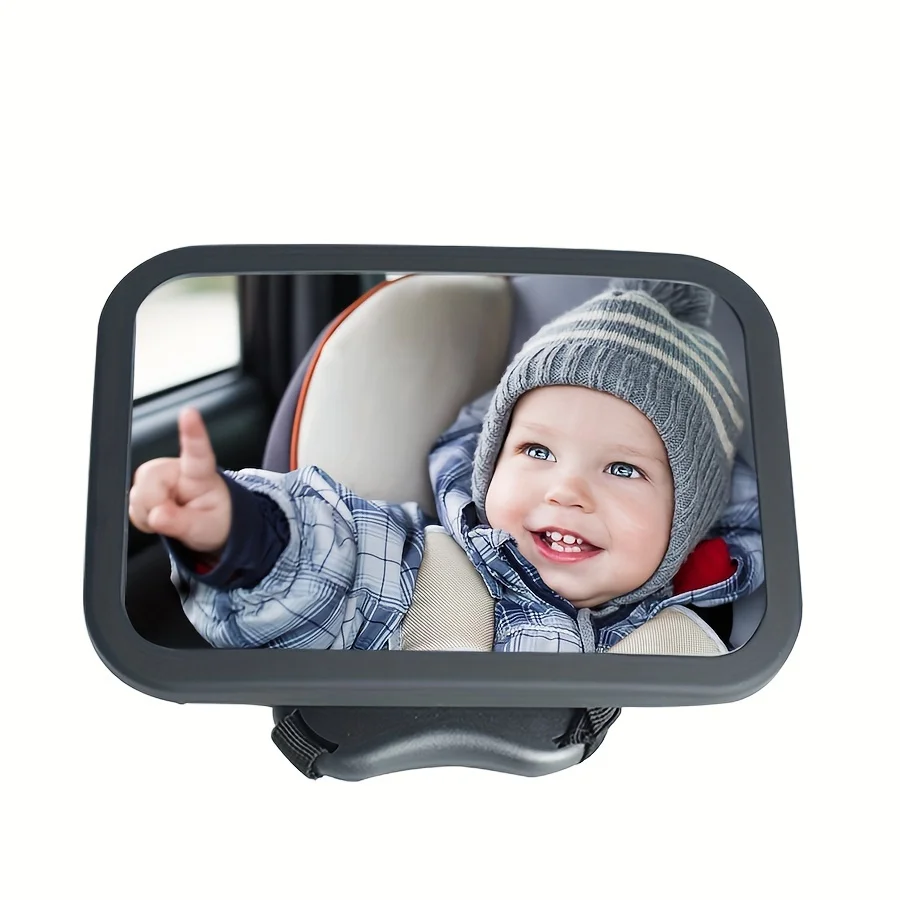 Crash-tested and certified shatterproof 360-degree rotating baby car rearview mirror for rear-facing babies