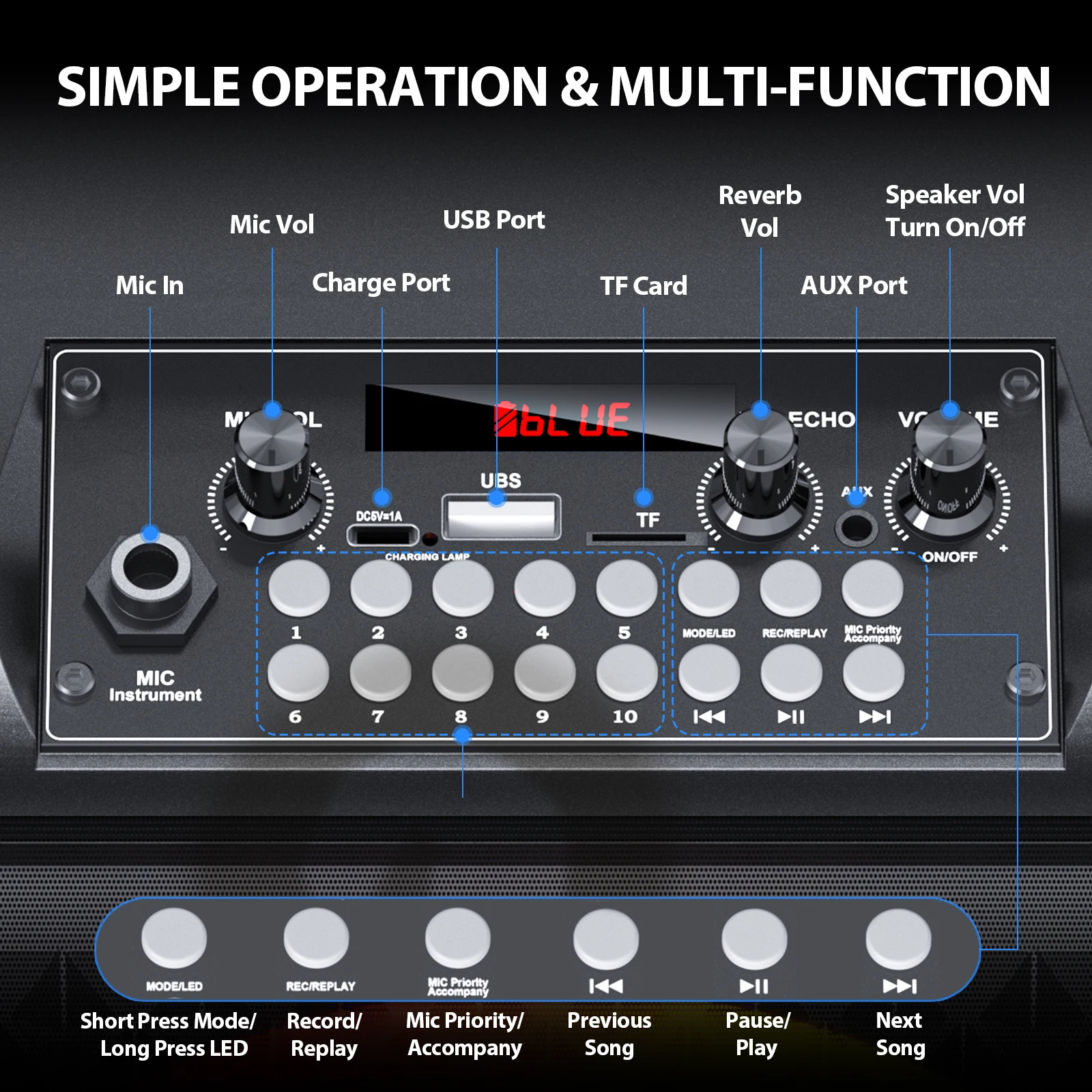 Wireless LED Karaoke Speaker 6