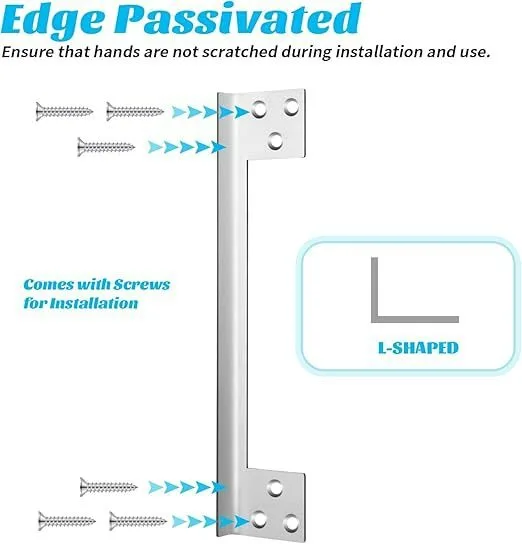 L-shaped stainless steel latch guard, invisible latch guard, outer door lock/latch safety protector