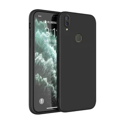 Liquid Silicone Square Phone Case - Durable Protection and Style for Redmi 7 (Black)