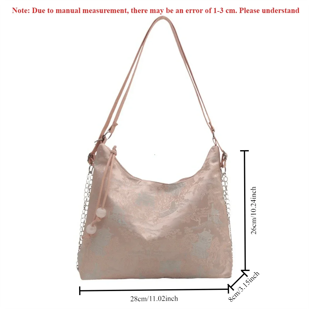 Elegant Chinese Style Backpack Large Capacity Multipurpose Women's Shoulder Bag Exquisite Embroidery Ancient Underarm Bag Travel