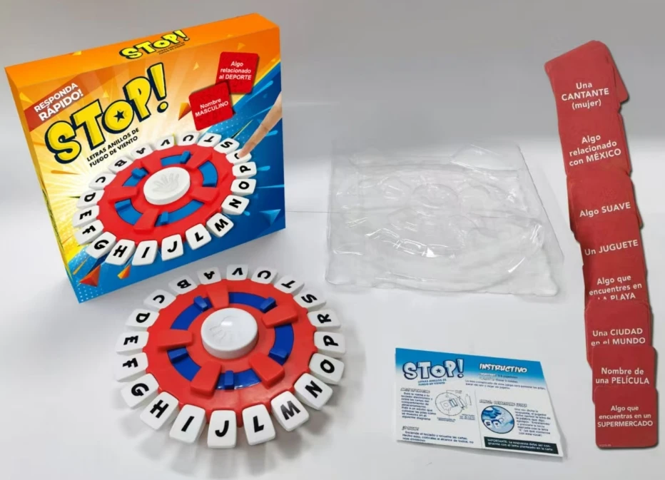 Children's Educational Table Toys English Spanish STOP Crazy Alphabet Game Parent-child Interactive Turntable Toy Family Game 3