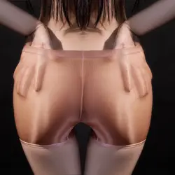 Glossy See Through Women Men Underwear Shorts Elastic Briefs Underpant Plus Size Boxer Panties