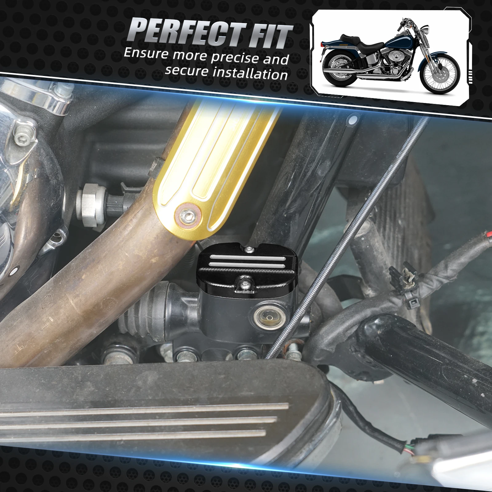 Für Harley Street Glide FLHX 2008–2023 Hauptbremszylinder-Abdeckung hinten Road King Special FLHRXS Road Glide FLTRX Special FLTRXS – Detail 16