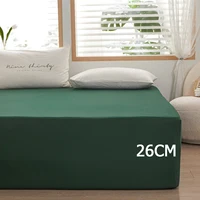 1 pièce de drap de lit de couleur unie pour chambre à coucher, bande élastique 100% Polyester autour de la literie, drap-housse uniquement (hors taies d'oreiller) 3