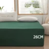 1 piece of solid color bed sheet for bedroom 100%Polyeste Elastic Band Around bedding Fitted Sheet Only (excluding pillowcases) 3