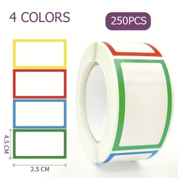 250pcs Waterproof Blank Self Adhesive Assorted Stickers Removable Label Stickers Name Tag Bottle File Document School Supplies 1