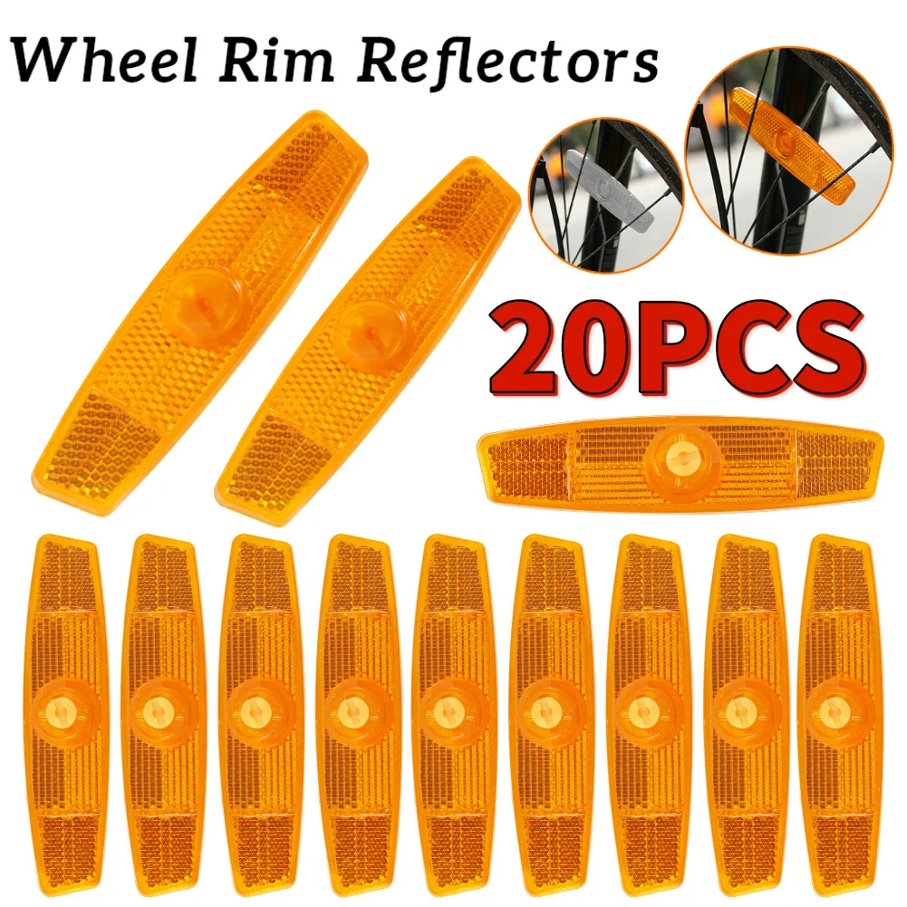 20PCS Bike Spoke Reflector MTB Bicycle Wheel Rim Reflective Clip Cycling Parts Fish Shaped Reflective Strip Steel Ring Reflector