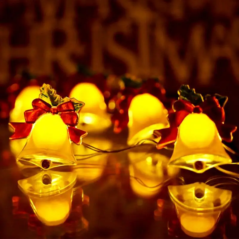 

Christmas Tree Lights LED Jingle Bell String Lights Battery Operated Lights String For Christmas Tree Window Party Wreath