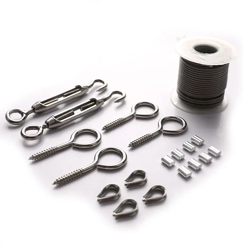 1Set Multifunctional Wire Rope Kit Stainless Steel Cable Tent Cord Hanging 5