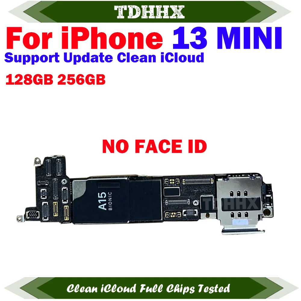 Clean iCloud Motherboard For iPhone 13 Mini With Face Id Mainboard Full Chips Tested Logic Board Working Replace Plate 13Mini iphone motherboard