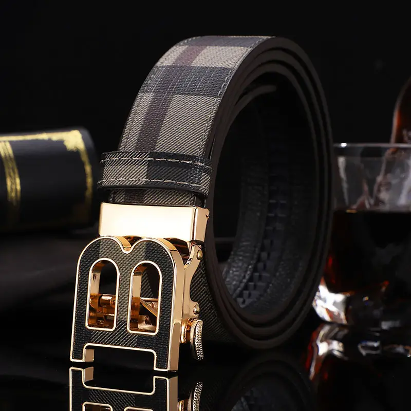 High Quality Leather Belt Men Luxury Brand Designer fashion Canvas Belts for Men Strap Male Metal Automatic Buckle Belt - Image 11