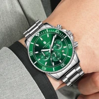 SAPPHERO Montre Homme Quartz Luxe Chronographe Sport Acier Inoxydable Étanche 50M Date Lumineux Montre Bracelet Élégante Business 2