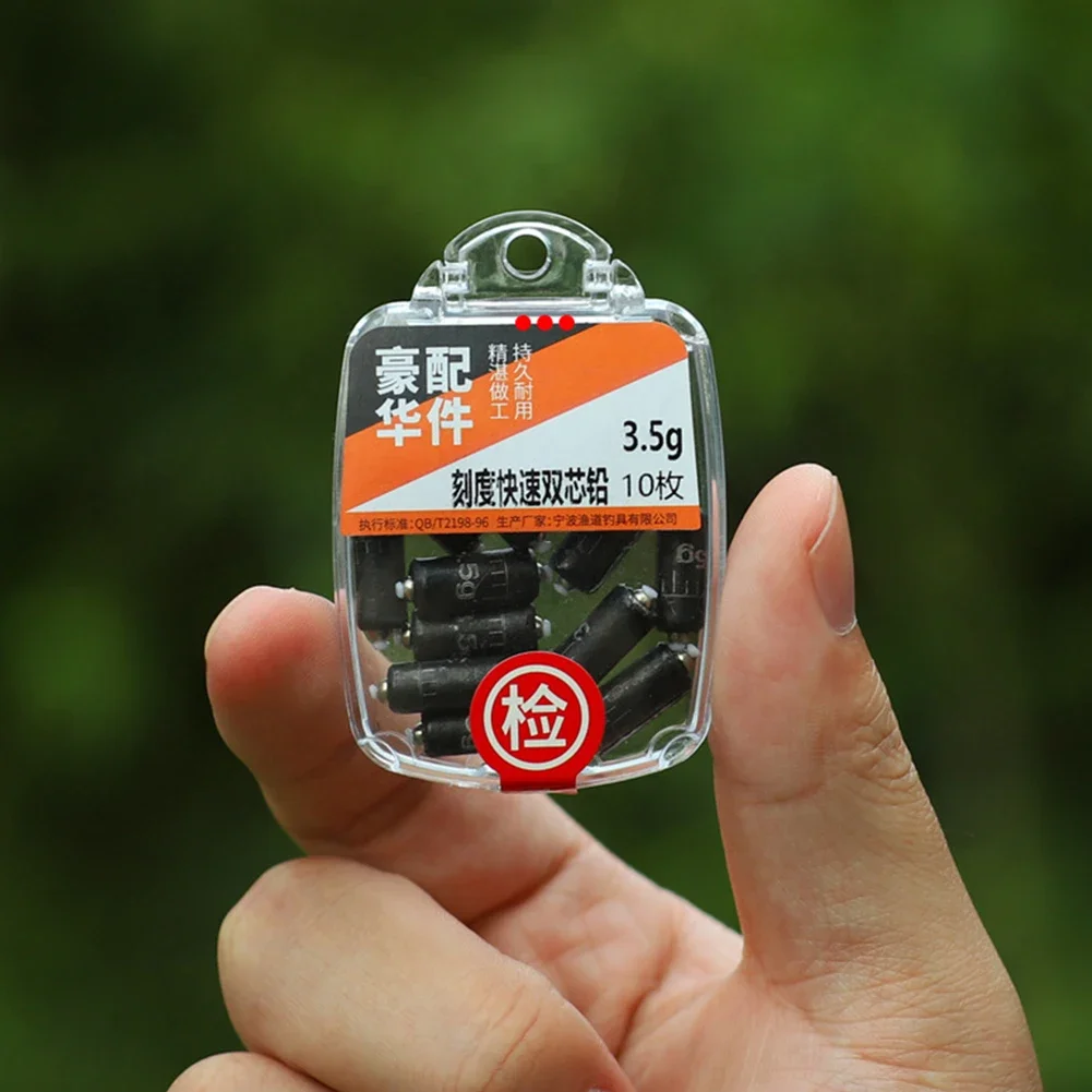 낚시 무게 싱커 듀얼 코어 스케일 물방울 샷, 낚시 캐스팅 싱커, 부드러운 낚시 페스카 도구, 2.5g, 3.0g, 3.5g, 4.0g, 10 개 