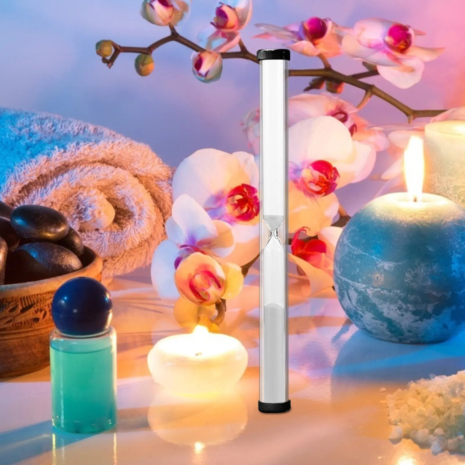 2Pcs 세련된 사우나 타이머 15분 모래시계 벽걸이형 모래시계 내열성 욕실 스파 사우나 룸 홈 아로마테라피