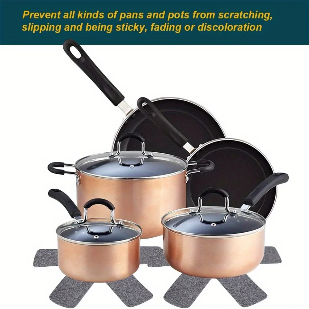 12 Piece Pot Protector Set (3 Sizes) - Stackable Pans Bowls Frying Pans & Glassware Mats PS Material Kitchen Tools