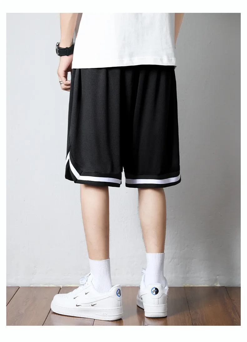 2023 Men's Casual Shorts Summer Mesh Running Fitness Sport Short Pants Quick Dry Male Loose Basketball Training Pants Beachwear