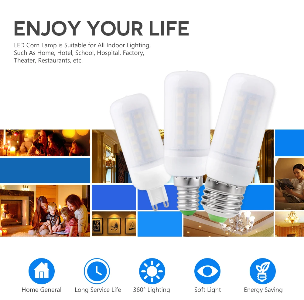 밝은 5730 SMD 밀키 LED 옥수수 전구 램프, 따뜻한 차가운 흰색, E14, E27, B22, G9, GU10, 7W, 9W, 12W, 15W, 20W, 25W, 220V, 신제품