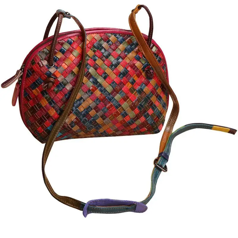 Women Shoulder Handbags Shell Bag Colorful Small Knitting Phone Money Zipper Crossbody Bags Girls Bolsa Feminina