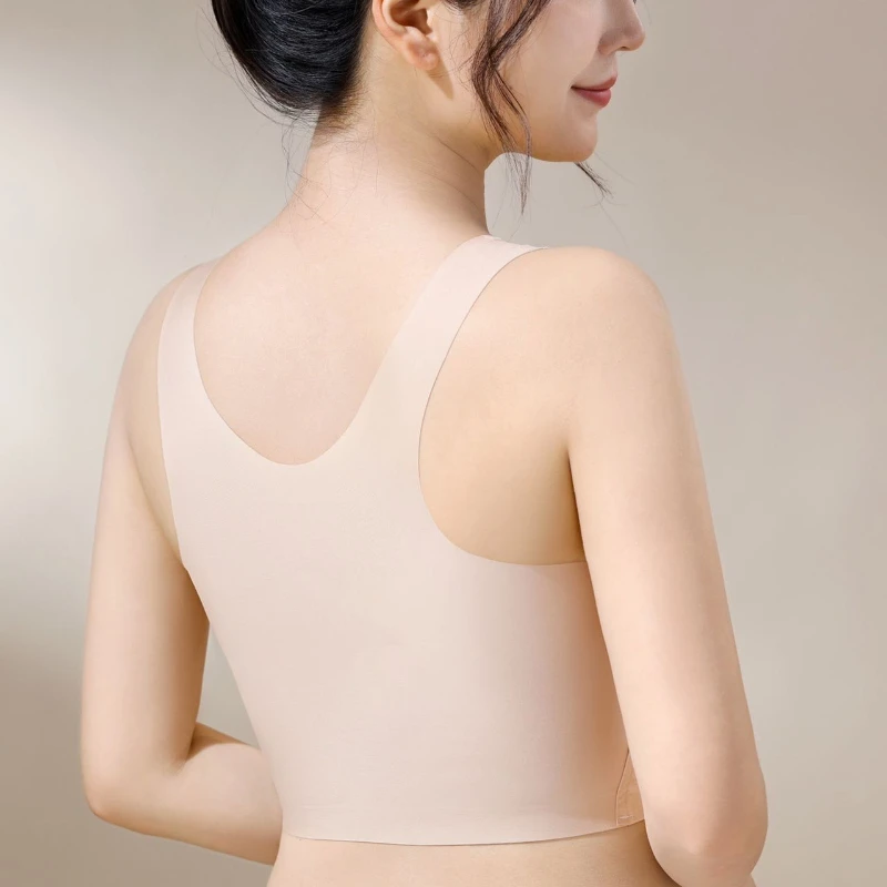 سلس حجم كبير S-5XL غير مرئية الحد الأدنى مكافحة أفرغت سترة واسعة رقيقة الملابس الداخلية مكافحة الترهل كبير الصدر يظهر لاسلكيًا صغيرًا