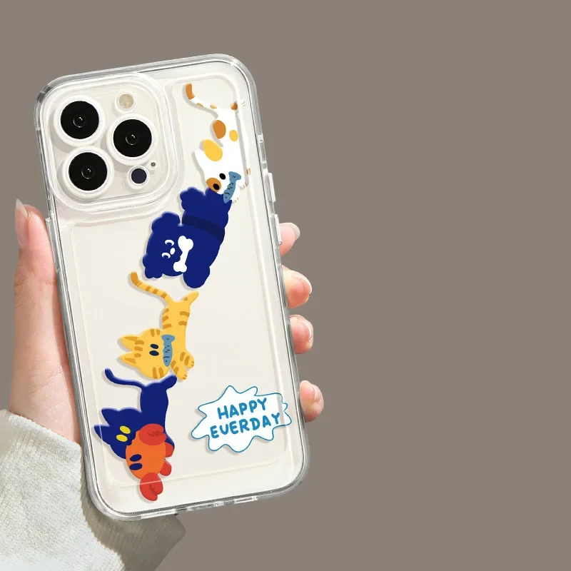 Cute Cartoon Tiger Cat Transparent Phone Case - Clear Protective Cover s