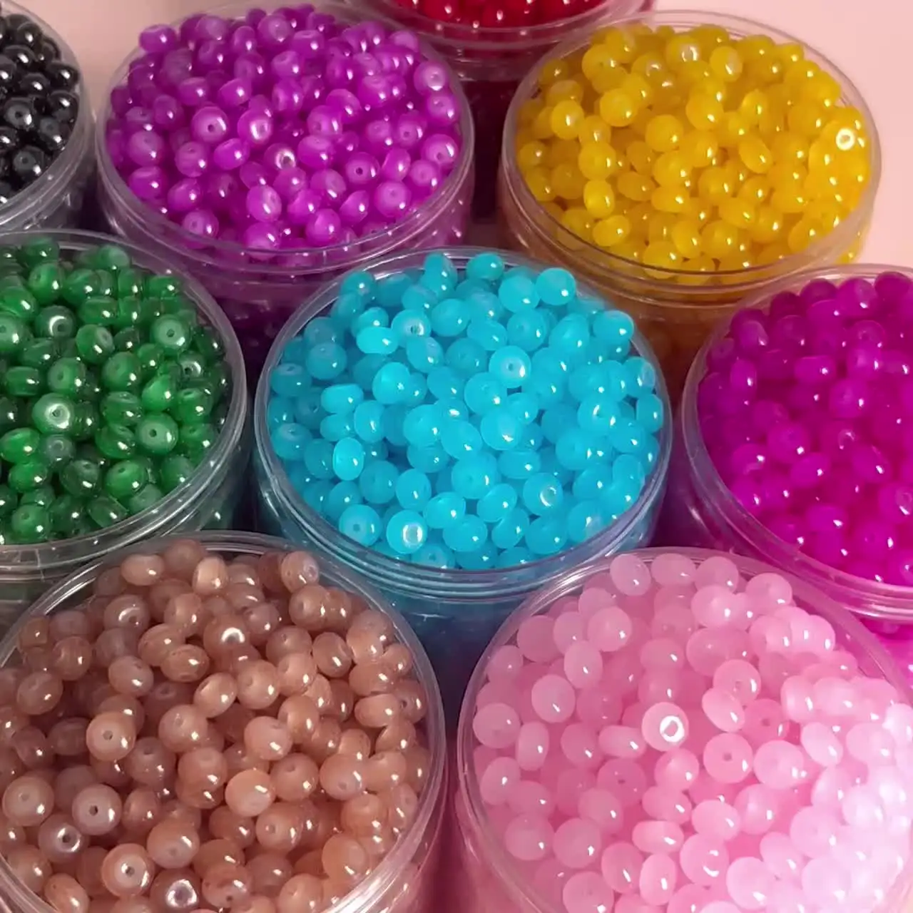 Стеклянные бусины с имитацией нефрита 8x5 мм 25/50 шт