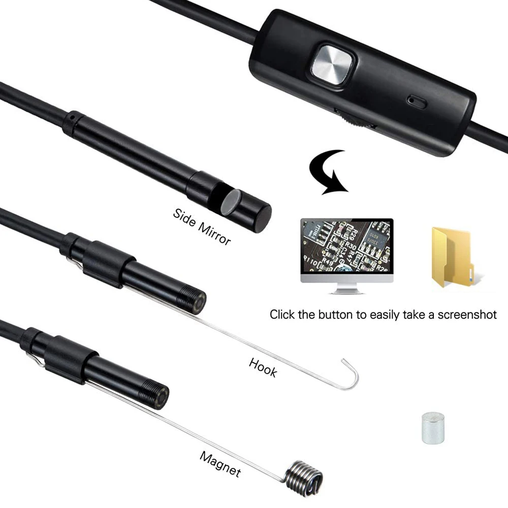 Endoscopio para teléfono móvil 3 en 1 Tipo-C + Micro USB + Endoscopio USB 6  LED ajustable yeacher endoscopio