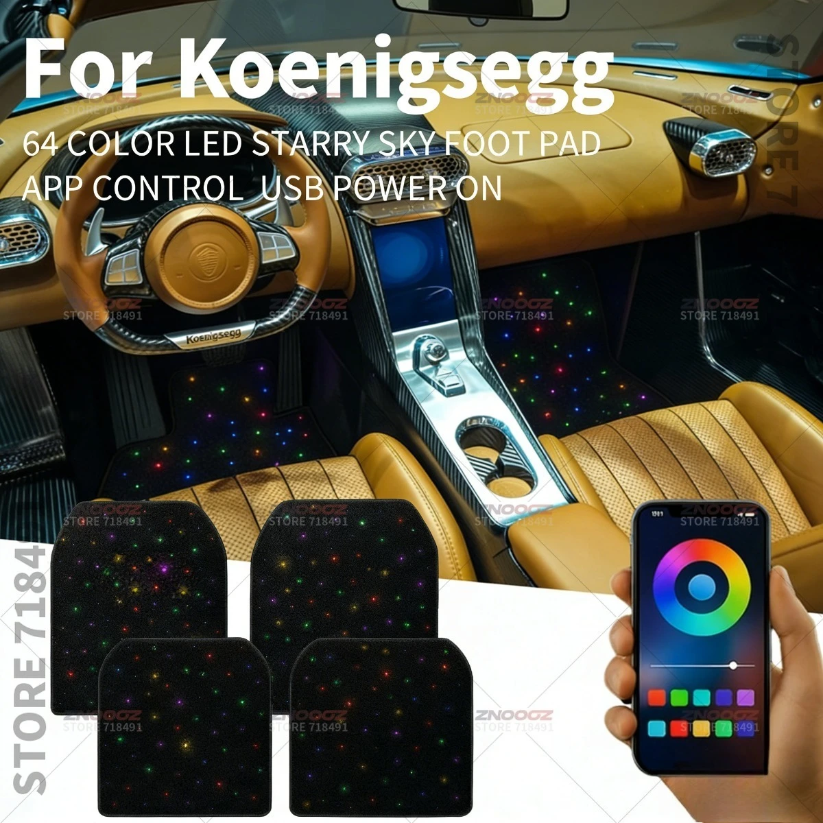 코니그세그 CC8S CCX CCR 아게라 R 아게라 RS 레게라 제스코 제스코 앱솔루트 제메라 CC850USB 차량용 LED 별빛 발매트 DIY 재단 가능