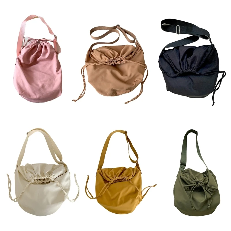 Nylon Bag Versatile Crossbody Bag Large Capacity Shoulder Bag for Women Girl Fashion Travel Bag Drawstring Leisure Bag