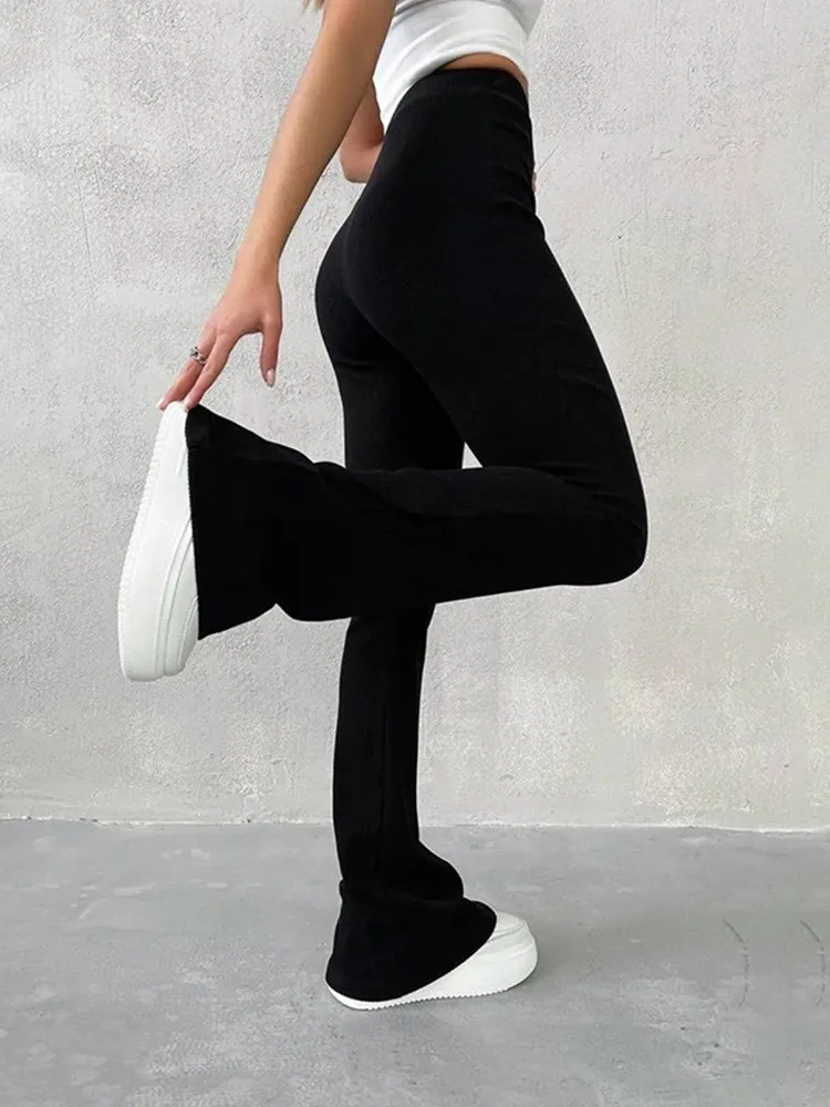 Solid Slim Fit Streetwear Women Pants High Waist Y2k Clothes Pantalones  Aesthetic Fashion Trousers Full Length
