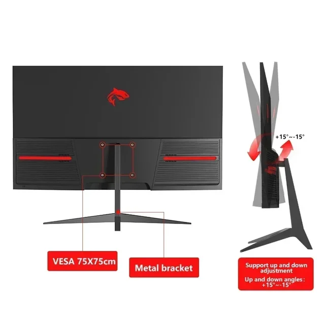 Tela de Computador Gamer Desktop, Tela LCD, Tela Plana, Compatível com HDMI, DP, Monitor 1K, 165Hz, PC, IPS, QHD, 144Hz, 27" 4