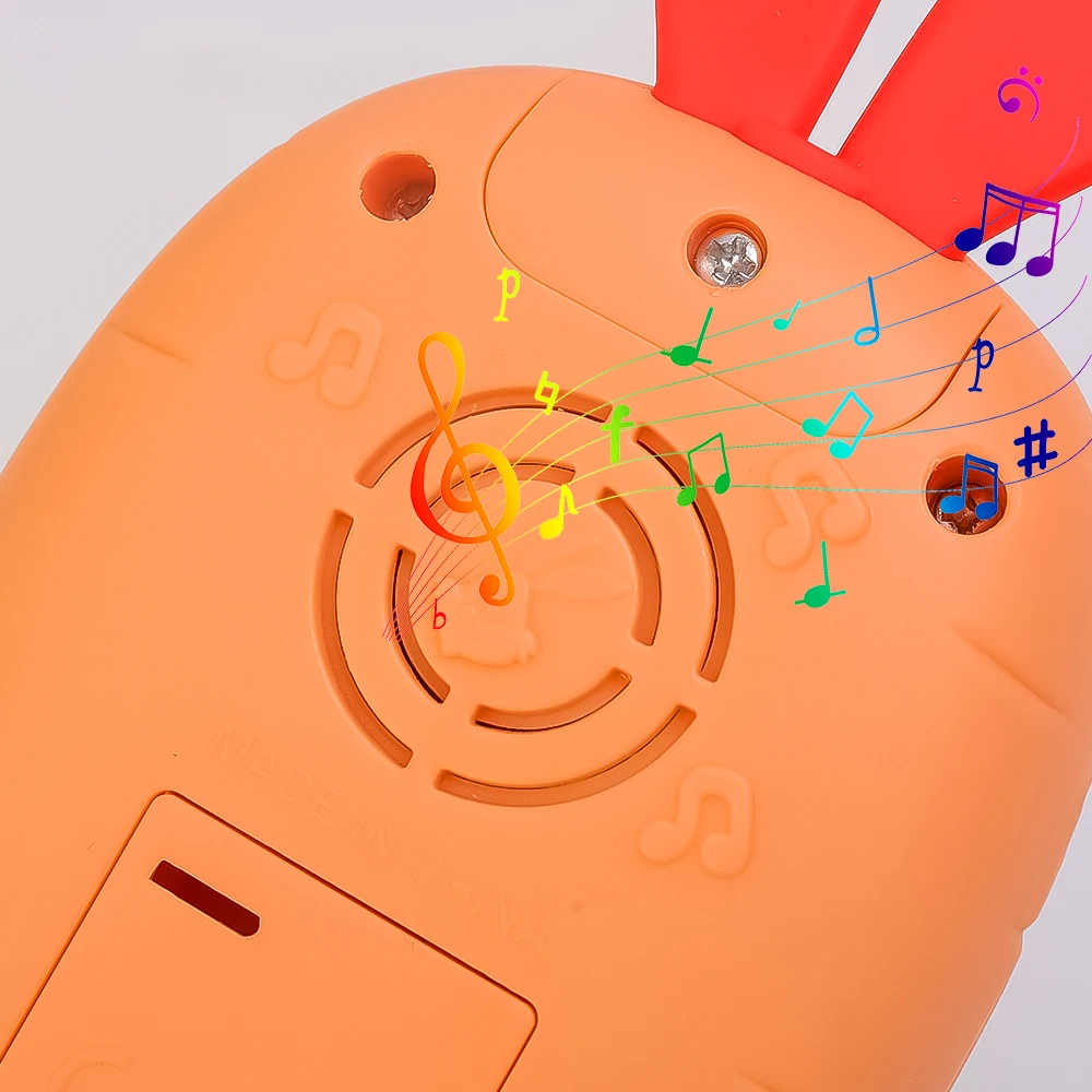 Cartoon Rabbit Carrot Simulation Music Phone Toys Silicone Can Chew Mobile Phones Baby Education Learning Props Gifts 4