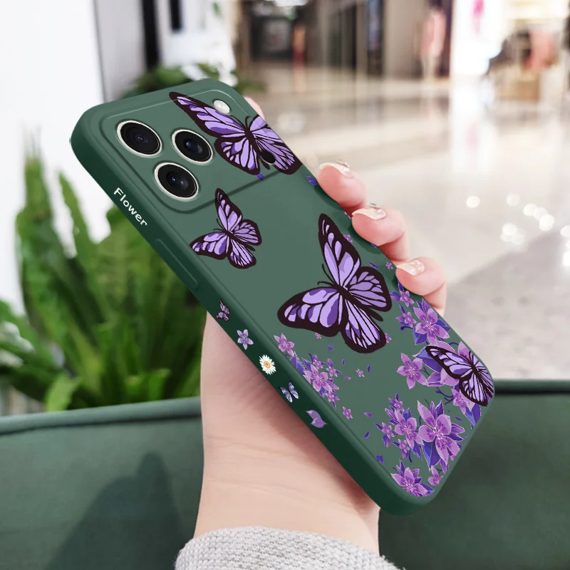Dreamy Butterfly Liquid Silicone Soft Phone Case