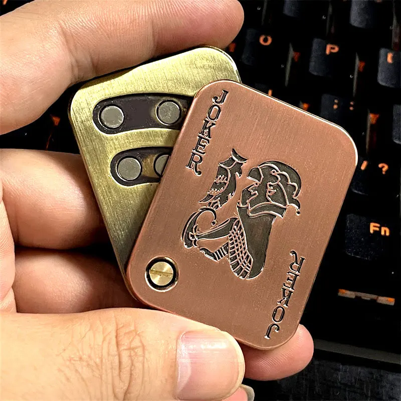 Magnetic Poker Push Card EDC Metal Fidget Slider Stress Relief Toys For Anxiety ADHD Juguetes Antiestrés Para Adulltos 6