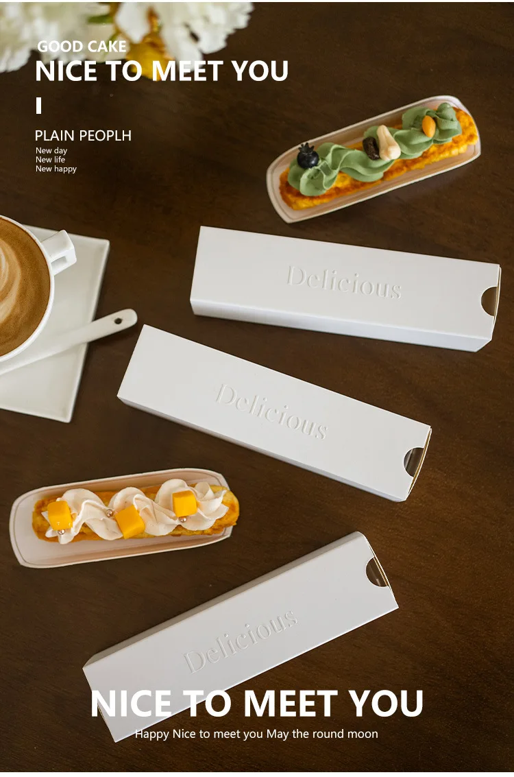 50PCS Rectangle French Napoleon Mousse Boxes, DIY Mini Cake Packaging, Waterproof and O... - SKU FNMB1115 - UGI Packaging