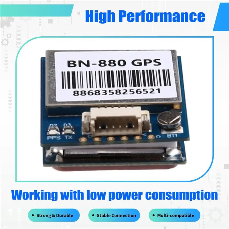 AT12 GNSS BN-880 듀얼 GPS 모듈 통합 QMC5883L 자력계 나침반 AMP2.6/PIX-HAWK 비행 컨트롤러용