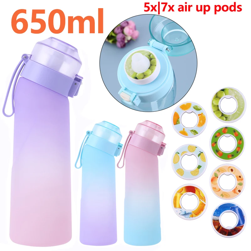 Blue 7 random flavors) Airup Bottle Pod with Water Bottle 650ml Scent Air Up  on OnBuy