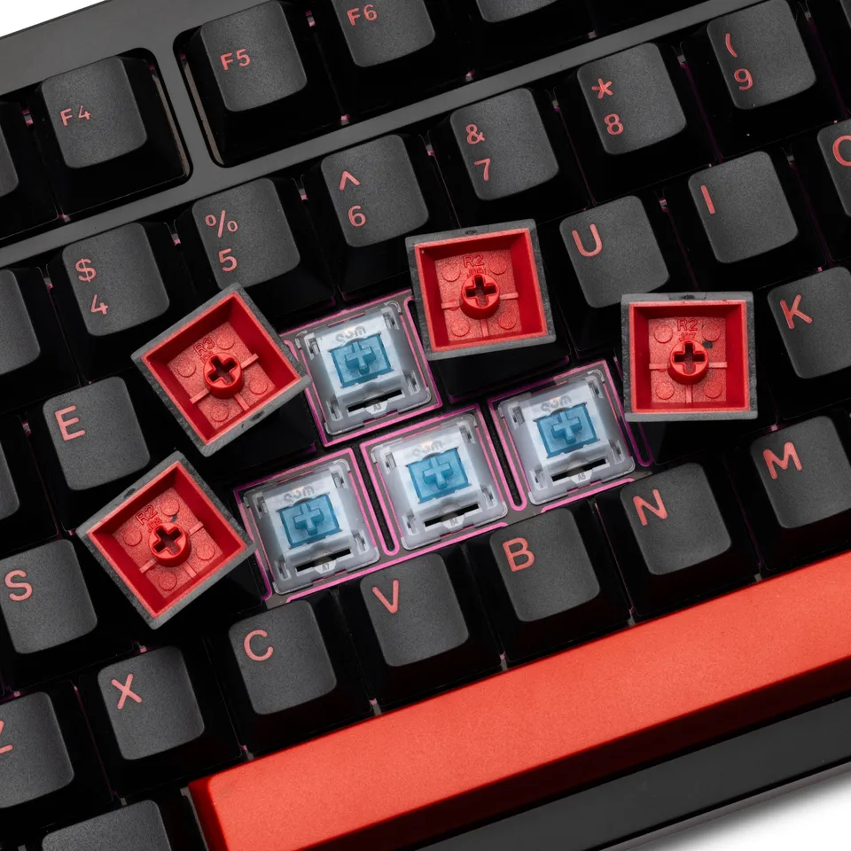 WOBKEY crush80 メカニカルキーボード 黒赤 Type-C/無線(2.4GHz)/Bluetooth対応 メカニカルキーボード